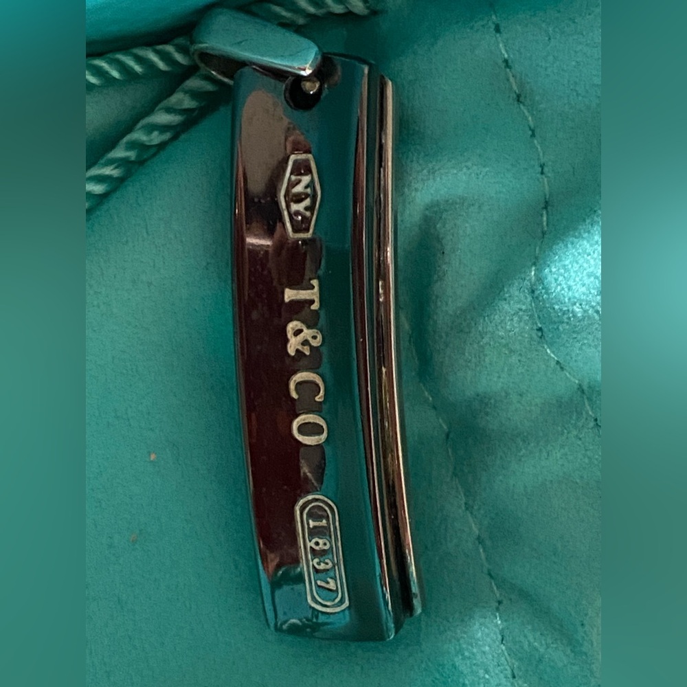 Tiffany & Co. Silver 925 and Titanium Pendant with Pouch & Box - Picture 4 of 6